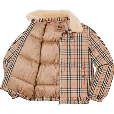 Supreme®/Burberry®Shearling Collar Down Puffer Jacket